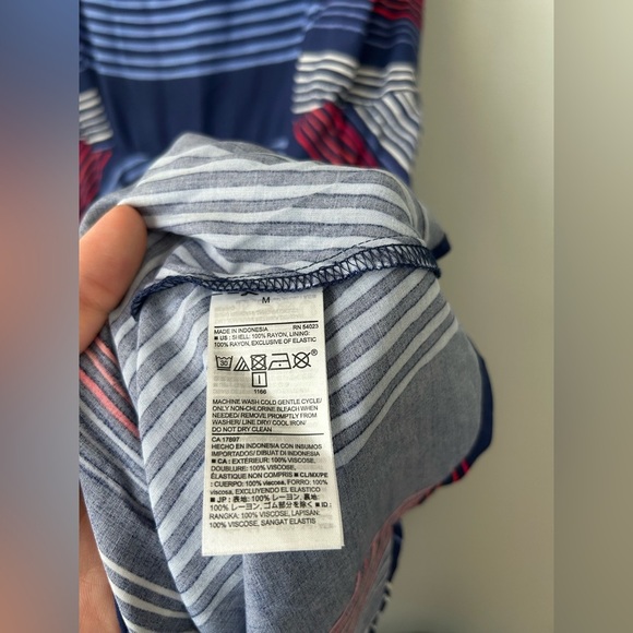 Old Navy size medium Red White and Blue Striped Midi Dress with spaghetti straps - Picture 4 of 5